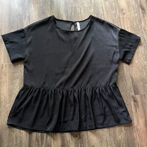 Ripzone Satin Peplum Style Blouse L